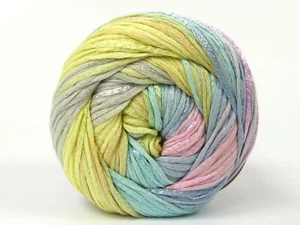 Summertime Color Pastels 82121 Ice Yarns DK Cotton Blend Ribbon Yarn 100gr 273yd - Picture 1 of 7