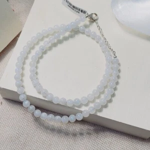 Flashy Moonstone Smooth Round Gemstone Bead 18" Beautiful Necklace For Men Woman - Picture 1 of 12