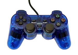 PS2 Wired Replacement Controller Transparent Blue For PlayStation 2 Ps2 PlayStat - Picture 1 of 5