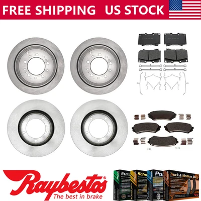 Rotores de freno delanteros traseros y pastillas de freno de cerámica para Lexus LX470 2006 - Raybestos Foto 1 de 4