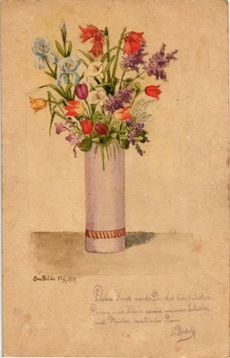 Estampillas postales de correo militar pintadas a mano del Dr Jim 1917 Foto 1 de 2