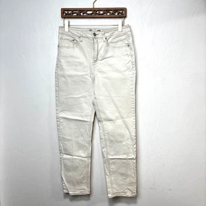 Seven7 Slim Straight Jeans White Light Wash Solid Denim Cotton Casual Womens 8 - Picture 1 of 6