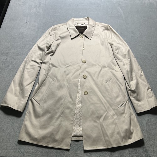 Coach Longline Pea Cappotto Donna Medio Avorio Bianco Lusso Business Formale Pioggia