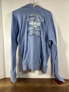 Sudadera con Capucha MV Sport Para Mujer Manga Larga Azul Claro Grande Larga Playa Cali Nueva con Etiquetas - Imagen 1 de 8
