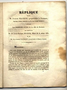 [Dauphiné] Hospices et cours d'eau à Romans,  Joseph Machon de Tournon - 1822 - Picture 1 of 1