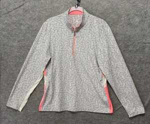 Tail Activewear Shirt Womens Sz L Black White Geometric 1/4 Zip UPF 50+ - Picture 1 of 7