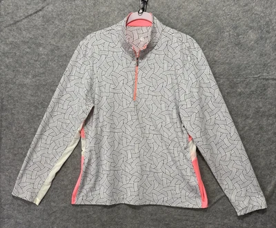 Tail Activewear Shirt Womens Sz L Black White Geometric 1/4 Zip UPF 50+ - Image 1 of 4