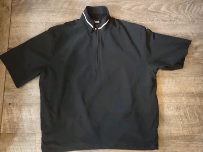 Men's Med Short Sleeved Black Ashworth Water Resistant Stretch Comfort 1/4 Zip - Image 1 of 4