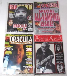 LOT 4 VTG MOVIE MAGAZINES HORROR FILMS DRACULA BELA LUGOSI, CHRISTOPHER LEE 1992 - Picture 1 of 6
