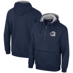 Men's Colosseum Navy Georgetown Hoyas Team Half-Zip Pullover Hoodie - Picture 1 of 3