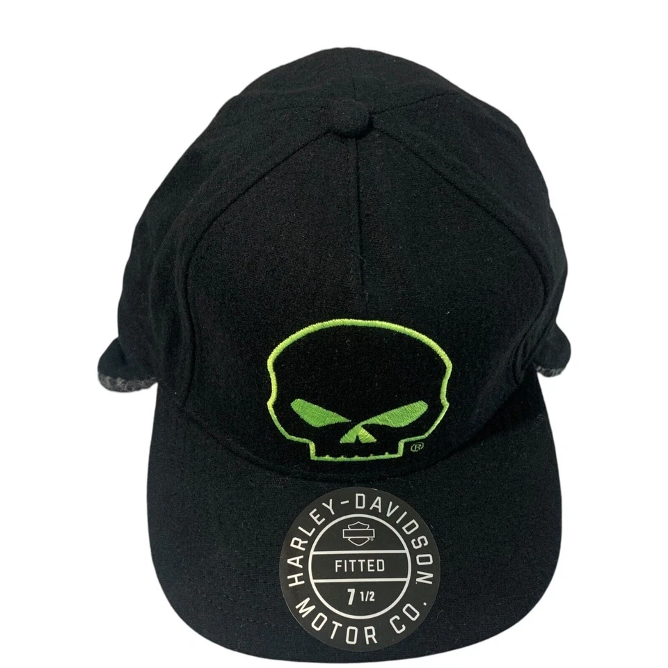 Harley Davidson Para Hombre Talla 7 1/2 (XL) Ajustado Willie G Calavera Sherpa Oreja Gorra Sombrero Foto 1 de 4