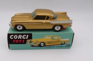 CORGI TOYS 211 STUDEBAKER GOLDEN HAWK REPAINTED GOOD CONDITION IN A REPRO BOX - Picture 1 of 8