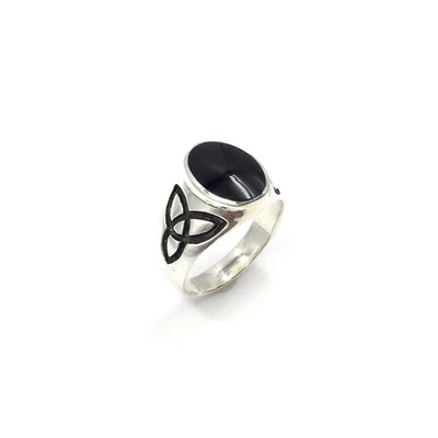 joyería maciza para hombre anillo de plata 925 anillo de ónix negro 19.1mm... - Imagen 1 de 4