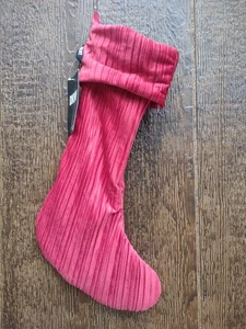 DKNY Weihnachtsstrumpf rot Cord Streifen Neu mit Etikett - Bild 1 von 3