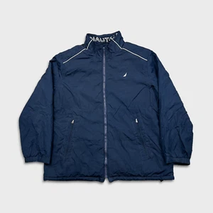Chaqueta Nautica Para Hombres XL Azul Cremallera Completa Deletrear Logo Abrigo Pesado Exterior Naturaleza - Imagen 1 de 11
