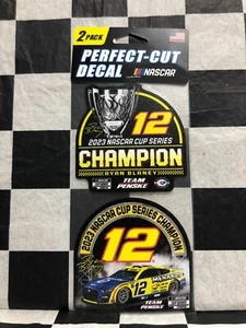 Ryan Blaney 2023 Wincraft #12 NASCAR Cup Series Champion 4x4 2pc Decal Set - Picture 1 of 2