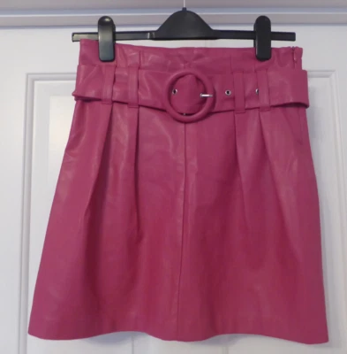 Zara Skirt Pink PU / Faux Leather  Mini Skirt   EU M 28" Waist - Image 1 of 4