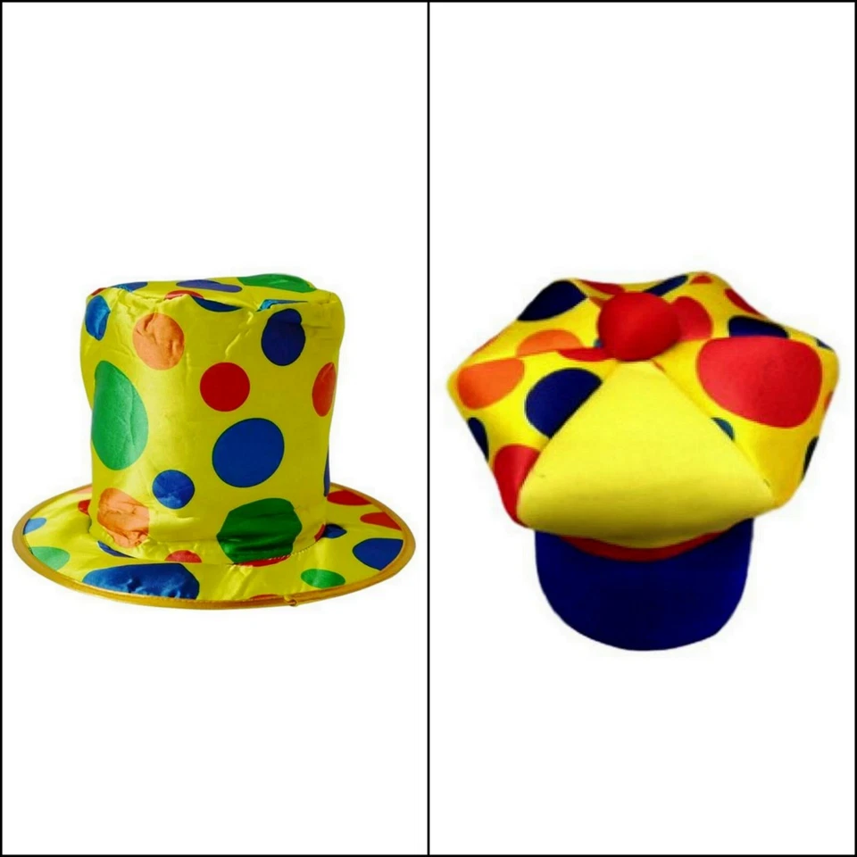 Clown HAT Cap Jester Top Hat Polka Dots Spots Jockey Fancy Circus Costume Party  - image 1 of 1