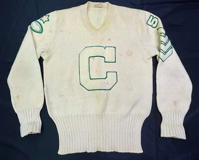 1950s Nelson Knitting Mills College Collegiate Letterman Wool Sweater - Imagem 1 de 4