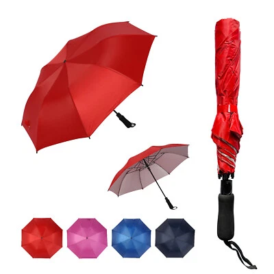 Ombrello pieghevole antivento, diametro 98cm, unisex, apertura automatica - Immagine 1 di 4