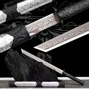 43cm Handmade Katana/Silver Scabbard/Collectible Short Sword/Stainless Steel - Picture 1 of 10