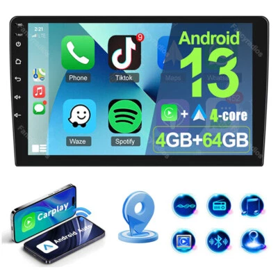 4G+64G 2 Din 9" Touch Screen Car Stereo Radio Android 13 CarPlay GPS NAVI WIFI  - Image 1 of 4