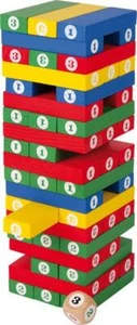 Wackelturm Zahlen, Stapelspiel, Holz, Würfelspiel, Geschicklichkeitsspiel - Bild 1 von 6