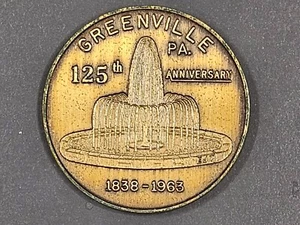 1963 Greenville Pennsylvania Bronzemedaille 125th Anniversary - Bild 1 von 2