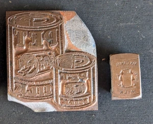 2 Vintage Letterpress Type Print Blocks ~ Van Camp's Milk & PET MILK - Picture 1 of 6