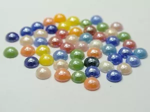 500 gemischte Farben Luater AB runde Flatback Cabochon Keramik 6 mm kleine Glasfliesen - Bild 1 von 3