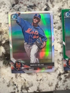 Tarjeta Bowman Chrome Refractor Prospect 2018 497/499 NY Mets Marcos Molina #BCP35 - Imagen 1 de 1