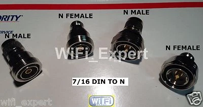 7/16 DIN male/female to Type N male/female connector adapter kit 4pc/set USA - Image 1 of 4