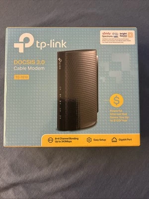 TP-Link DOCSIS 3.0 Cable Modem TC-7610 8X4 Channel Bonding Gigabit Port New - Image 1 of 4