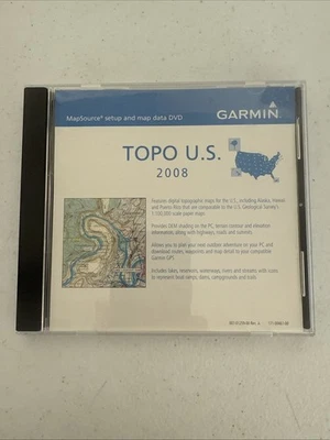Garmin TOPO USA 2008 DVD MAPSOURCE SETUP DATA GPS MAPS CLEAN 1 OWNER (ME)!! - Image 1 of 4