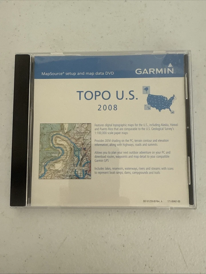 Garmin TOPO USA 2008 DVD MAPSOURCE SETUP DATA GPS MAPS CLEAN 1 OWNER (ME)!! - Image 1 of 4