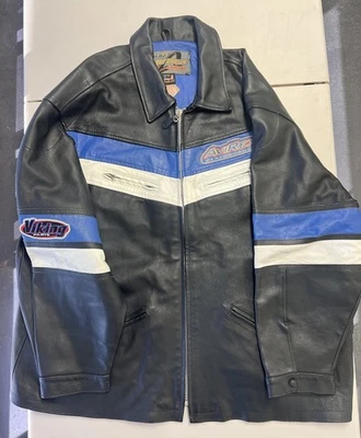 Chaqueta de cuero Avirex 5XL para hombre negra/azul Foto 1 de 4