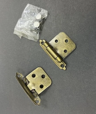 Dobradiça de sobreposição Liberty H0103BC-AB-02 antiga de latão auto-fechamento pacote com 2 - Imagem 1 de 4