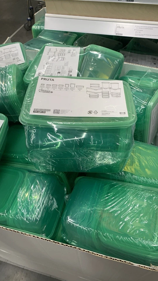 PRUTA Contenedor de comida con tapa Juego de 17 verdes Nuevo Foto 1 de 1