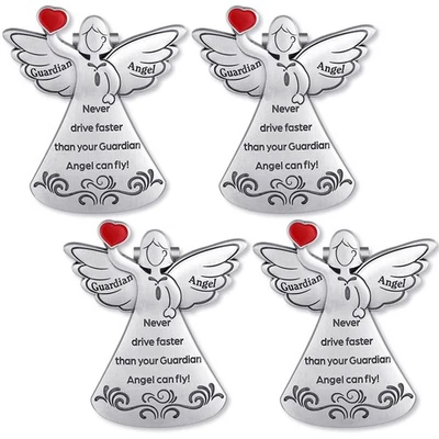 Tallew Guardian Angel Sun Visor Clip Never Drive Faster Fun Car Accessories - Image 1 of 4