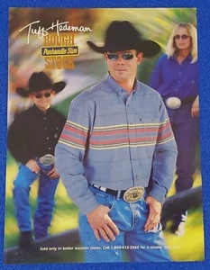 2002 PANHANDLE SLIM COWBOY APPAREL ORIGINAL PRINT AD TUFF HEDERMAN WORLD CHAMP - Picture 1 of 1