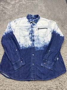 Vtg Sean John Denim Jacket Men 3XL Acid Wash Hip Hop Grudge Y2K Trucker Shacket - Picture 1 of 10