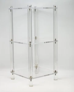 Vintage Clear Lucite 3 Tier Shelf  25”x 12”x 12” - Picture 1 of 10