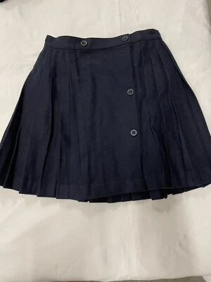 女孩 Jacadi 海军蓝百褶裙 10A/YR 羊毛混纺 — 第 1/4 张图片