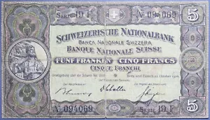 5 FRANCS 22/10/1936 SVIZZERA - Bild 1 von 2