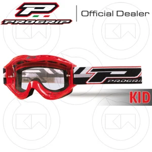 MASCHERA PROGRIP MOTO CROSS ENDURO Kids 3101-107 Rosso Lente Trasparente - Imagen 1 de 3