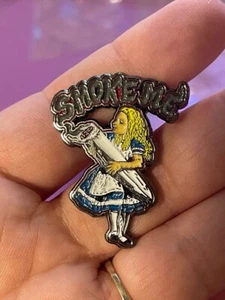 Alice in Wonderland Alice Stoner Pin 420 Pin Enamel Pin Smoke Me Pin - Picture 1 of 2
