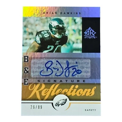 2005 Upper Deck Signature Reflections Autograph Gold Brian Dawkins SP #'d /89 - Image 1 of 2