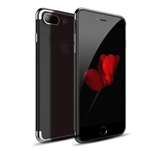 Handy Hülle Schutz für Apple iPhone 7 / 8 Plus Durchsichtig Transparent Schwarz - Zdjęcie 1 z 9