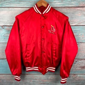 Vintage 90's  Kids St. Louis Cardinals Chalk Line Satin Jacket Size 10-12 - Picture 1 of 2