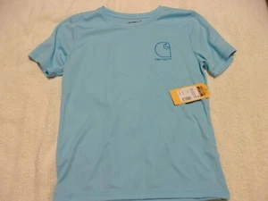 NWT Carhartt short sleeve T, youth S, M, L, light blue (S); dark blue (L), poly. - Picture 1 of 8